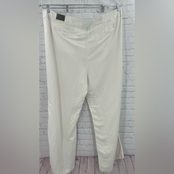 Lane Bryant White 55% Linen 45% Rayon Size 28 Wide Leg Pants 28 Plus Size - Picture 2 of 7